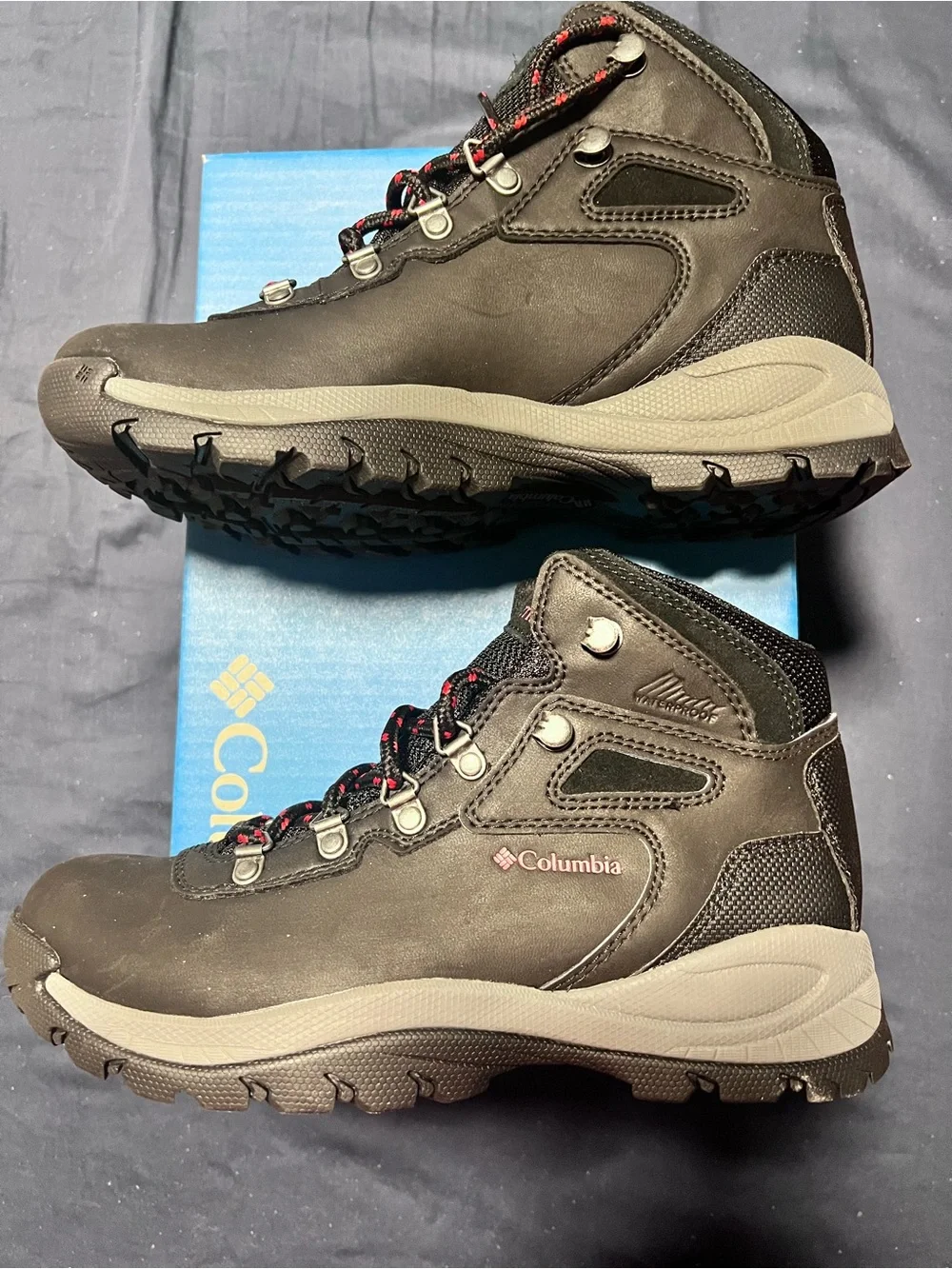 Columbia Black Hiking Boots with Red-Accented Laces